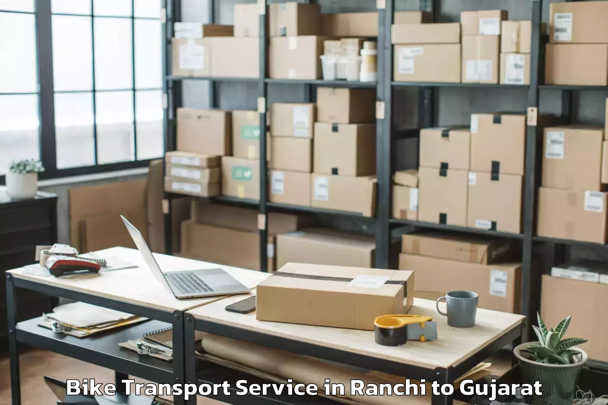 Reliable Ranchi to Bhavnagar Bike Transport